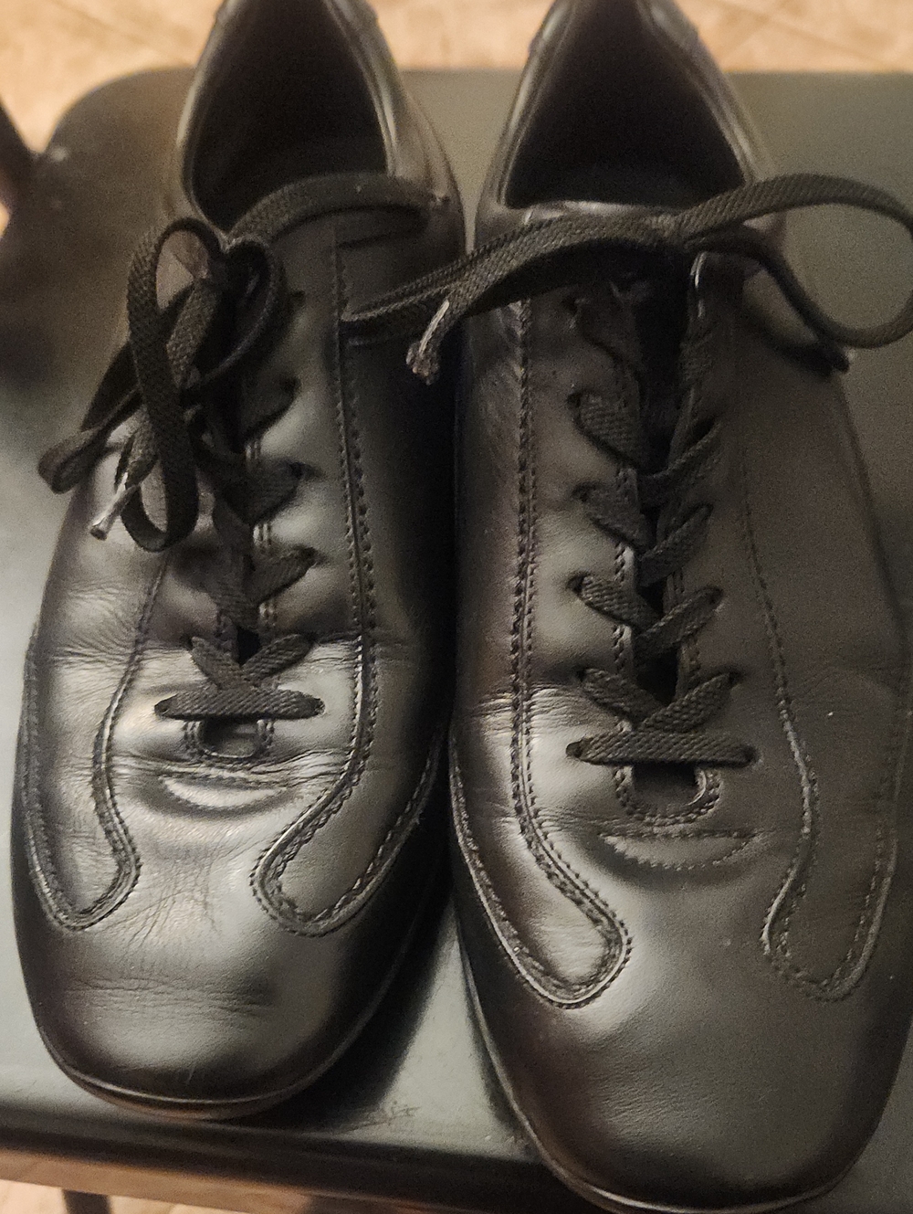 TOD'S Men's Black Leather Lace-Up Shoes